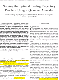 Cover page: Solving the Optimal Trading Trajectory Problem Using a Quantum Annealer