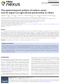 Cover page: The spatiotemporal pattern of surface ozone and its impact on agricultural productivity in China.