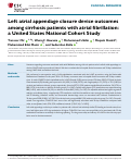 Cover page: Left atrial appendage closure device outcomes among cirrhosis patients with atrial fibrillation: a United States National Cohort Study