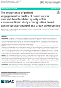 Cover page: The importance of patient engagement to quality of breast cancer care and health-related quality of life: a cross-sectional study among Latina breast cancer survivors in rural and urban communities