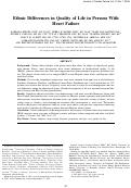 Cover page: Ethnic differences in quality of life in persons with heart failure.