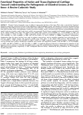 Cover page: Functional properties of native and tissue‐engineered cartilage toward understanding the pathogenesis of chondral lesions at the knee: A bovine cadaveric study