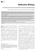 Cover page: Reflective Writing A Potential Tool to Improve Interprofessional Teamwork with Radiologists