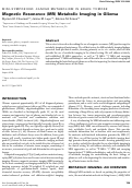 Cover page: Magnetic Resonance (MR) Metabolic Imaging in Glioma