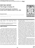 Cover page: The Fungi in Century 21 The XXI Fungal Genetics Conference Pacific Grove, California, March 13–18, 2001