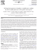 Cover page: Lifelong heterogeneity in fecundity is insufficient to explain late-life fecundity plateaus in Drosophila melanogaster