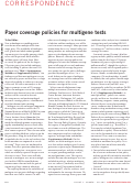 Cover page: Payer coverage policies for multigene tests