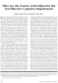 Cover page: Who Are the Seniors with Subjective but Not Objective Cognitive Impairment?