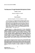 Cover page: The discourse of thought-disordered schizophrenic children