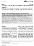 Cover page: Association of serum retinol concentration with normal-tension glaucoma.