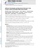 Cover page: Diffusion tractography and neuromotor outcome in very preterm children with white matter abnormalities.