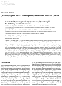 Cover page: Quantifying the ki-67 heterogeneity profile in prostate cancer.