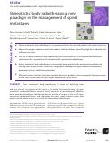 Cover page: Stereotactic body radiotherapy: a new paradigm in the management of spinal metastases.