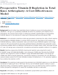 Cover page: Preoperative Vitamin D Repletion in Total Knee Arthroplasty: A Cost-Effectiveness Model.