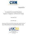 Cover page: Incomplete Environmental Regulation, Imperfect Competition, and Emissions Leakage