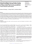 Cover page: The Sexual Experience of Latino Young Adults in College and Their Perceptions of Values About Sex Communicated by Their Parents and Friends