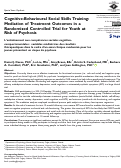 Cover page: Cognitive-Behavioural Social Skills Training: Mediation of Treatment Outcomes in a Randomized Controlled Trial for Youth at Risk of Psychosis: Lentraînement aux compétences sociales cognitivo-comportementales : variables médiatrices des résultats thérapeutiques dans le cadre dun essai clinique randomisé pour les jeunes présentant un risque de psychose.