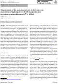 Cover page: Measurement of the mass dependence of the transverse momentum of lepton pairs in Drell-Yan production in proton-proton collisions at s=13TeV.