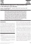 Cover page: Interdisciplinary approach to neurocritical care in the intensive care nursery.