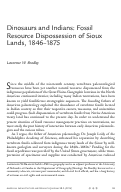 Cover page: Dinosaurs and Indians: Fossil Resource Dispossession of Sioux Lands, 1846-1875