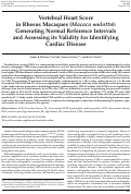 Cover page: Vertebral Heart Score in Rhesus Macaques (Macaca mulatta): Generating Normal Reference Intervals and Assessing its Validity for Identifying Cardiac Disease.