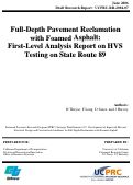 Cover page: Full-Depth Pavement Reclamation with Foamed Asphalt: First-Level Analysis Report on HVS Testing on State Route 89
