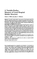 Cover page: A variable-radius measure of local hospital market structure