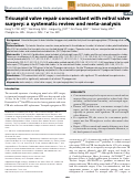 Cover page: Tricuspid valve repair concomitant with mitral valve surgery: a systematic review and meta-analysis.