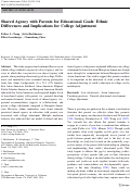 Cover page: Shared agency with parents for educational goals: ethnic differences and implications for college adjustment.