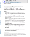 Cover page: Sensitivity and specificity of the animal fluency test for predicting postoperative delirium