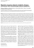 Cover page: Magnetic resonance detects metabolic changes associated with chemotherapy-induced apoptosis