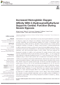 Cover page: Increased Hemoglobin Oxygen Affinity With 5-Hydroxymethylfurfural Supports Cardiac Function During Severe Hypoxia