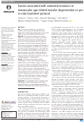 Cover page: Factors associated with extended remission in neovascular age-related macular degeneration on pro re nata treatment protocol