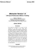 Cover page: Metracker version 1.5: Life-cycle performance metrics tracking