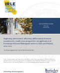 Cover page: Exploring universities’ efficiency differentials between countries in a multi-year perspective: an application of bootstrap DEA and Malmquist index to Italy and Poland, 2001-2011