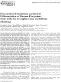 Cover page: Process-based expansion and neural differentiation of human pluripotent stem cells for transplantation and disease modeling.