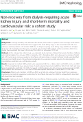 Cover page: Non-recovery from dialysis-requiring acute kidney injury and short-term mortality and cardiovascular risk: a cohort study.