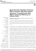 Cover page: Novel Survivin Peptides Screened With Computer Algorithm Induce Cytotoxic T Lymphocytes With Higher Cytotoxic Efficiency to Cancer Cells