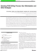 Cover page: Greening PCB Drilling Process: Burr Minimization and Other Strategies