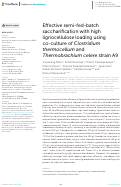 Cover page: Effective semi-fed-batch saccharification with high lignocellulose loading using co-culture of Clostridium thermocellum and Thermobrachium celere strain A9.