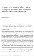 Cover page: Undam It? Klamath Tribes, Social Ecological Systems, and Economic Impacts of River Restoration