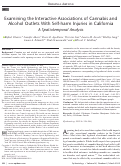 Cover page: Examining the Interactive Associations of Cannabis and Alcohol Outlets With Self-harm Injuries in California: A Spatiotemporal Analysis.