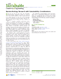 Cover page: Nanotechnology Research with Sustainability Considerations