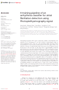 Cover page: A training pipeline of an arrhythmia classifier for atrial fibrillation detection using Photoplethysmography signal