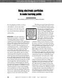 Cover page: Using electronic portfolios to make learning public