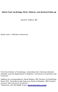 Cover page: Notes From Cardiology Clinic: Woman, Lost During Follow-up