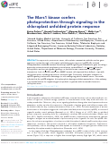 Cover page: The Mars1 kinase confers photoprotection through signaling in the chloroplast unfolded protein response