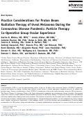 Cover page: Practice Considerations for Proton Beam Radiation Therapy of Uveal Melanoma During the Coronavirus Disease Pandemic: Particle Therapy Co-Operative Group Ocular Experience