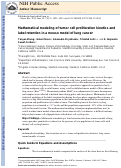 Cover page: Mathematical Modeling of Tumor Cell Proliferation Kinetics and Label Retention in a Mouse Model of Lung Cancer