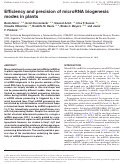 Cover page: Efficiency and precision of microRNA biogenesis modes in plants.